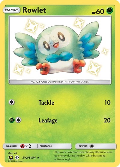 Rowlet (Hidden Fates: Shiny Vault) Near Mint Holofoil