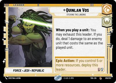 Quinlan Vos Sticking the Landing (Twilight of the Republic) Near Mint