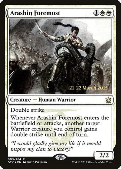 Arashin Foremost (Promos: Prerelease Cards) Light Play Foil