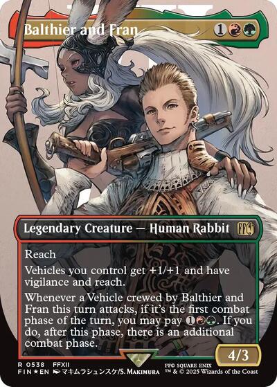Balthier and Fran (Borderless) (Surge Foil) (0538) (Universes Beyond: FINAL FANTASY) Near Mint Foil