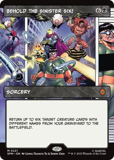 Behold the Sinister Six! (Borderless) (Marvel's Spider-Man) Light Play Foil