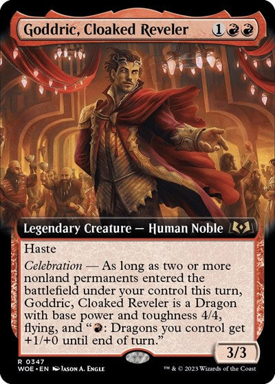 Goddric, Cloaked Reveler (Extended Art) (Wilds of Eldraine) Light Play