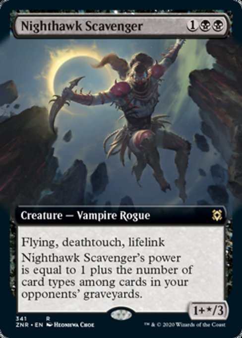 Nighthawk Scavenger (Extended Art) (Zendikar Rising) Heavy Play Foil