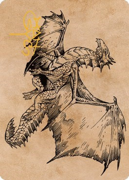 Ancient Bronze Dragon Art Card (58/81) (Gold-Stamped Signature) (Art Series: Commander Legends: Battle for Baldur's Gate) Near Mint