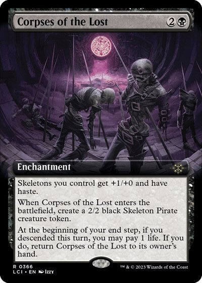 Corpses of the Lost (Extended Art) (The Lost Caverns of Ixalan) Light Play Foil