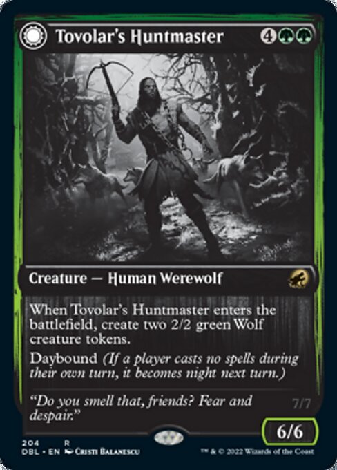 Tovolar's Huntmaster / Tovolar's Packleader (Innistrad: Double Feature) Light Play