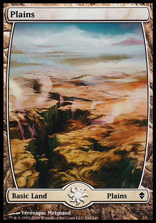 Plains (232) (Zendikar) Medium Play Foil