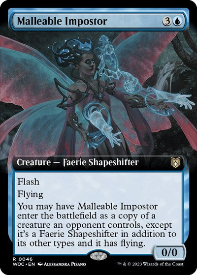 Malleable Impostor (Extended Art) (Commander: Wilds of Eldraine) Light Play