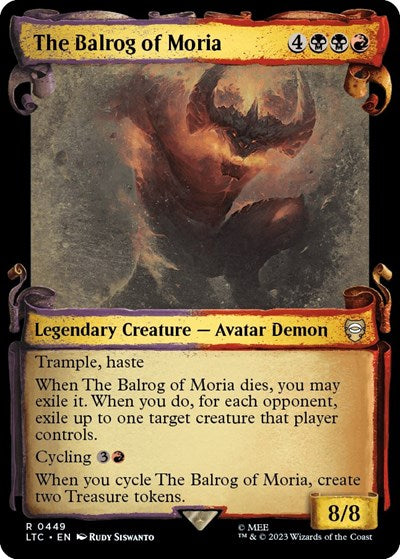 The Balrog of Moria (Showcase Scrolls) (Commander: The Lord of the Rings: Tales of Middle-earth) Light Play Foil