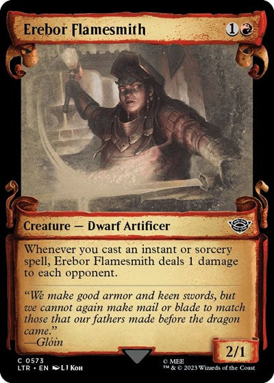 Erebor Flamesmith (Showcase Scrolls) (Universes Beyond: The Lord of the Rings: Tales of Middle-earth) Light Play Foil