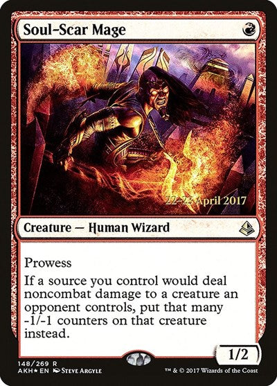 Soul-Scar Mage (Promos: Prerelease Cards) Medium Play Foil