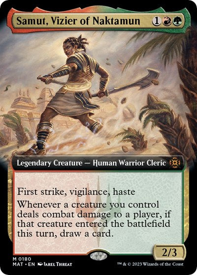 Samut, Vizier of Naktamun (Extended Art) (March of the Machine: The Aftermath) Light Play Foil