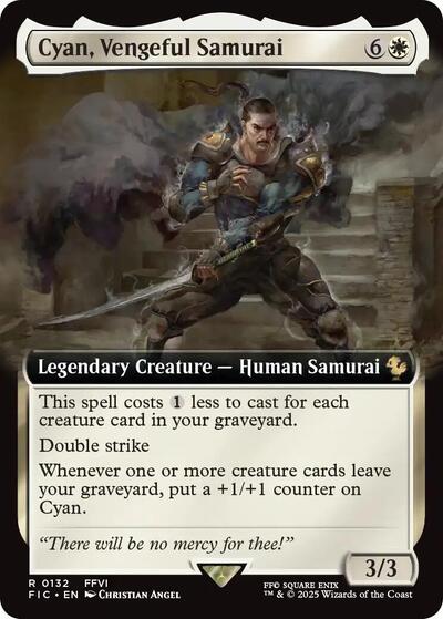 Cyan, Vengeful Samurai (Extended Art) (Commander: FINAL FANTASY) Light Play
