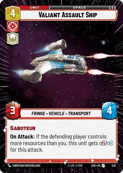 Valiant Assault Ship (Hyperspace) (Shadows of the Galaxy) Near Mint