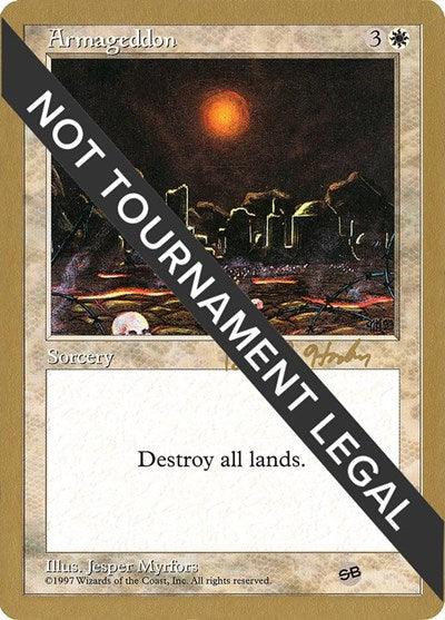 Armageddon - 1998 Brian Hacker (5ED) (SB) (World Championship Decks) Medium Play