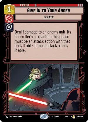 Give In to Your Anger (Shadows of the Galaxy) Near Mint Foil