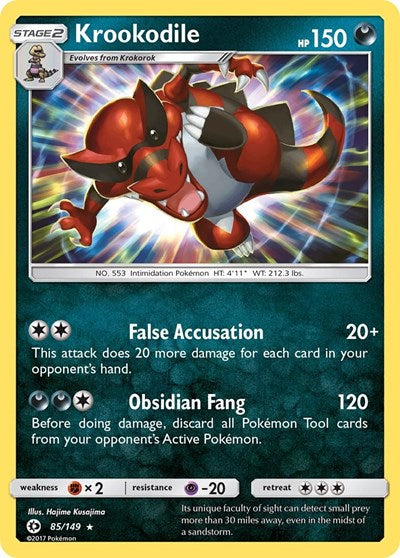 Krookodile (SM Base Set) Light Play Holofoil