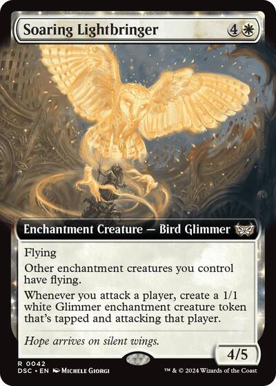 Soaring Lightbringer (Extended Art) (Commander: Duskmourn: House of Horror) Light Play