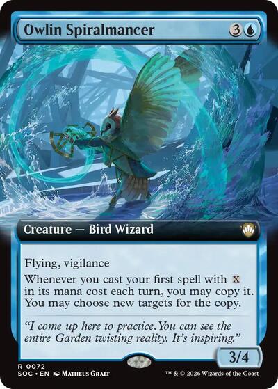 Owlin Spiralmancer (Extended Art) (Commander: Secrets of Strixhaven) Light Play