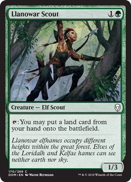 Llanowar Scout (Dominaria) Medium Play Foil