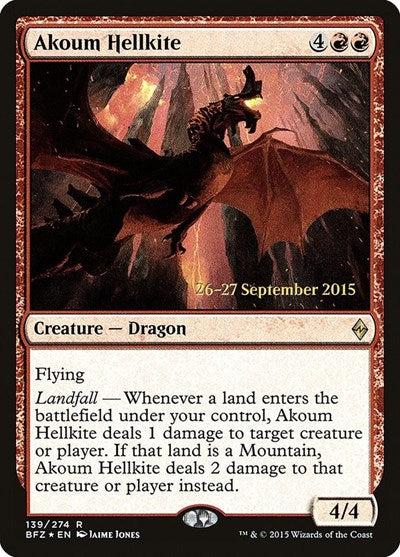 Akoum Hellkite (Promos: Prerelease Cards) Light Play Foil