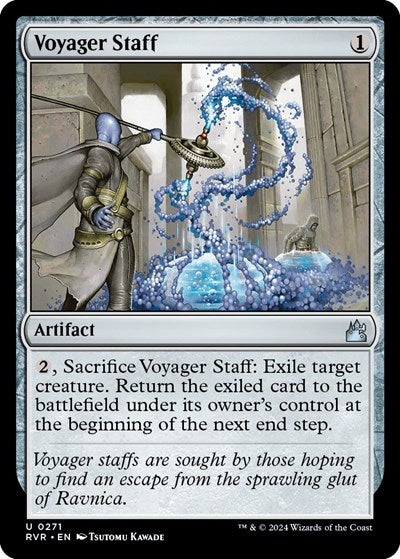 Voyager Staff (Ravnica Remastered) Light Play Foil