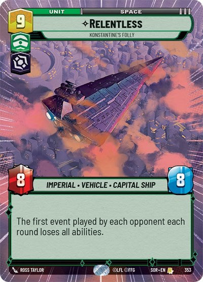 Relentless Konstantine's Folly (Hyperspace) (Spark of Rebellion) Near Mint Foil