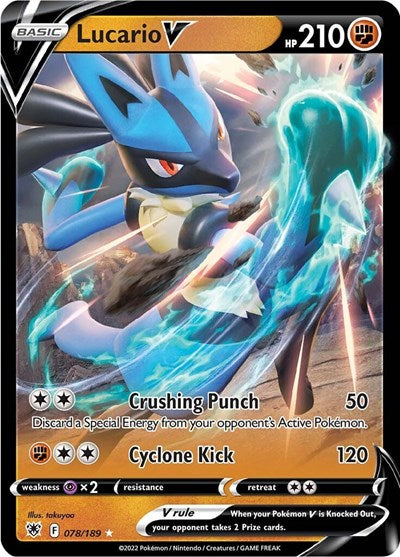 Lucario V (SWSH10: Astral Radiance) Light Play Holofoil