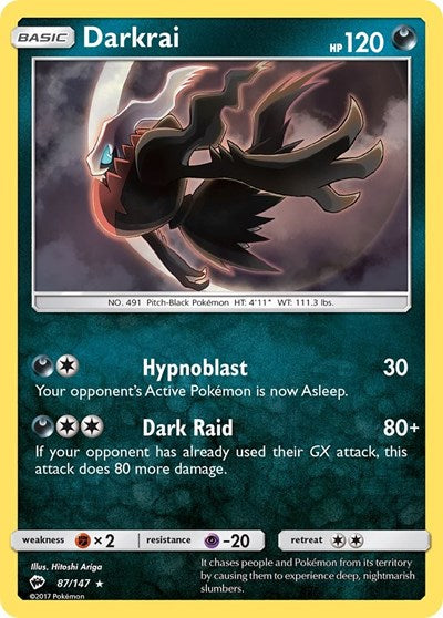Darkrai (SM - Burning Shadows) Light Play Holofoil