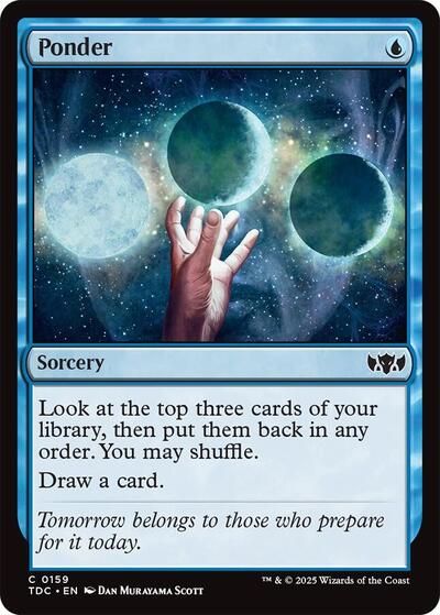 Ponder (Commander: Tarkir: Dragonstorm) Light Play