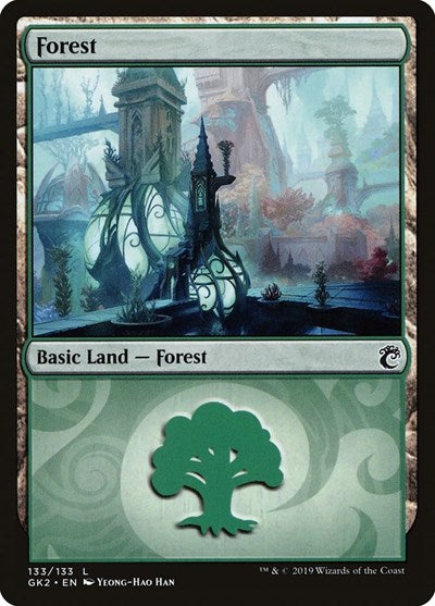 Forest (133) (Ravnica Allegiance: Guild Kits) Damaged / Poor