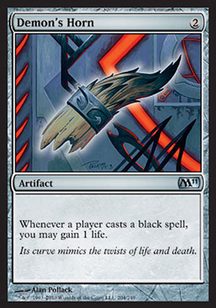 Demon's Horn (Magic 2011 Core Set) Heavy Play Foil