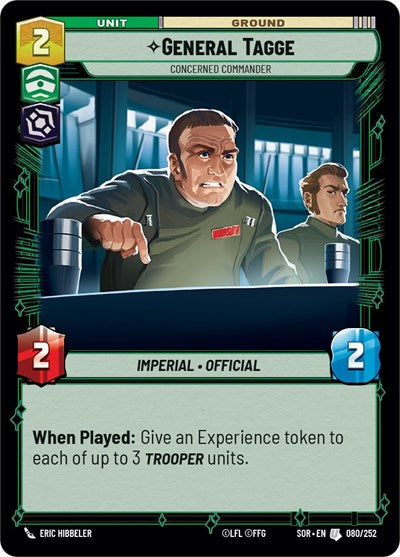 General Tagge Concerned Commander (Spark of Rebellion) Near Mint Foil