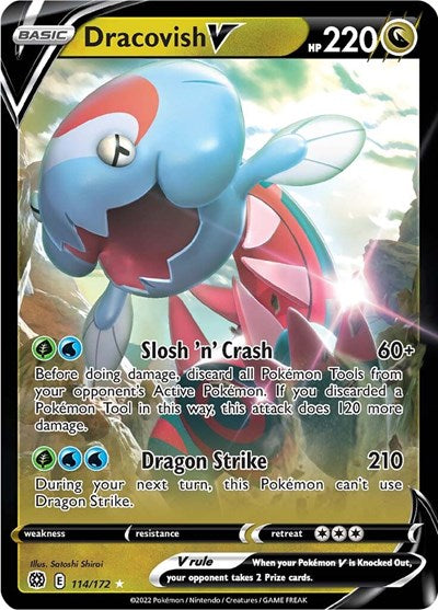 Dracovish V (SWSH09: Brilliant Stars) Light Play Holofoil