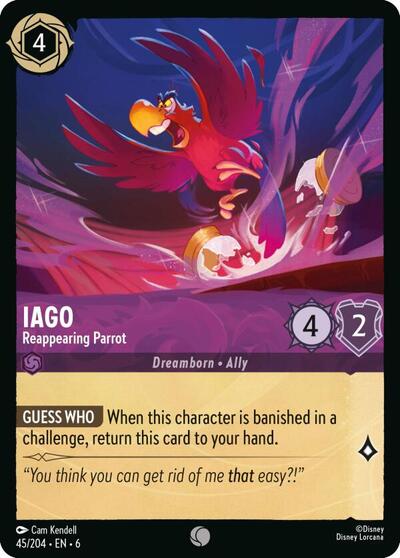 Iago - Reappearing Parrot (Azurite Sea) Near Mint Cold Foil