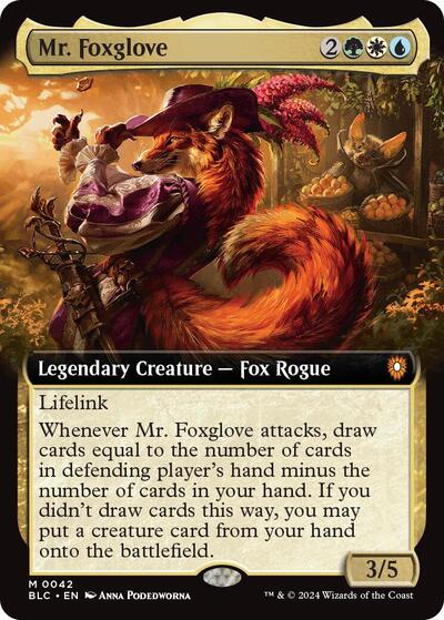 Mr. Foxglove (Extended Art) (Commander: Bloomburrow) Light Play