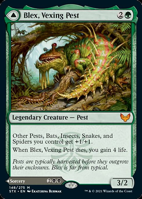 Blex, Vexing Pest / Search for Blex (Strixhaven) Medium Play