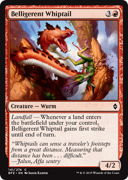 Belligerent Whiptail (Battle for Zendikar) Near Mint Foil