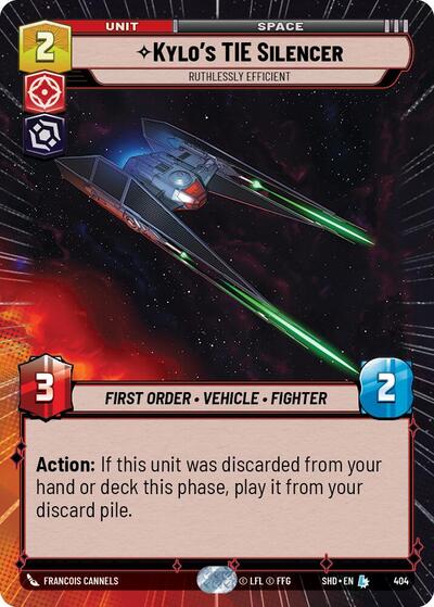 Kylo's TIE Silencer Ruthlessly Efficient (Hyperspace) (Shadows of the Galaxy) Near Mint