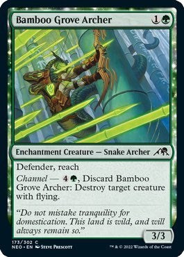 Bamboo Grove Archer (Kamigawa: Neon Dynasty) Light Play Foil