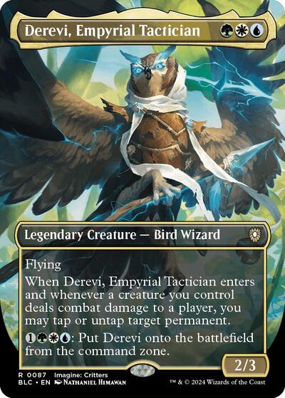 Derevi, Empyrial Tactician (Borderless) (Commander: Bloomburrow) Light Play Foil