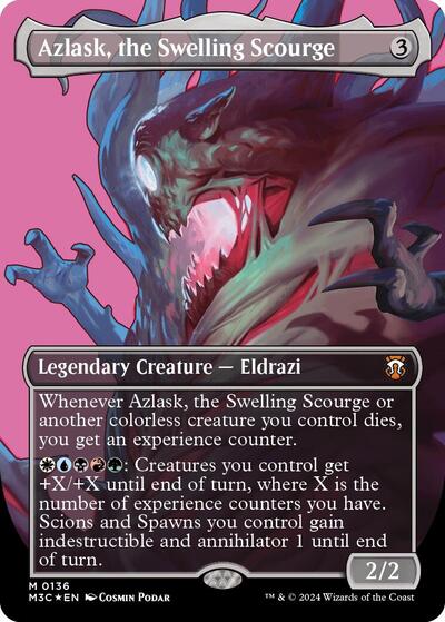 Azlask, the Swelling Scourge (Borderless) (Ripple Foil) (Commander: Modern Horizons 3) Light Play Foil