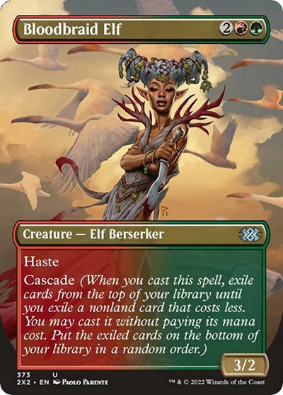 Bloodbraid Elf (Borderless) (Double Masters 2022) Light Play Foil