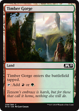 Timber Gorge (Magic 2019 Core Set) Light Play