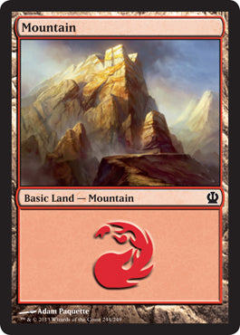 Mountain (244) (Theros) Medium Play Foil