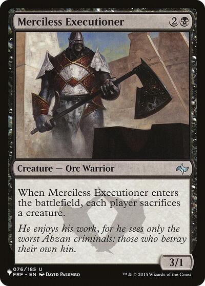 Merciless Executioner (The List) Light Play