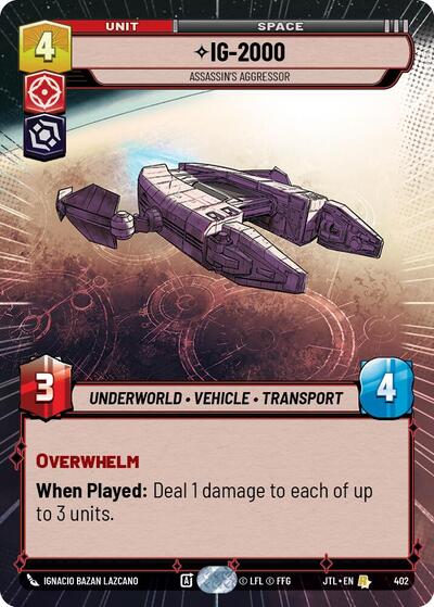 IG-2000 Assassin's Aggressor (Hyperspace) (Jump to Lightspeed) Near Mint