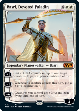 Basri, Devoted Paladin (Magic 2021 Core Set) Light Play Foil