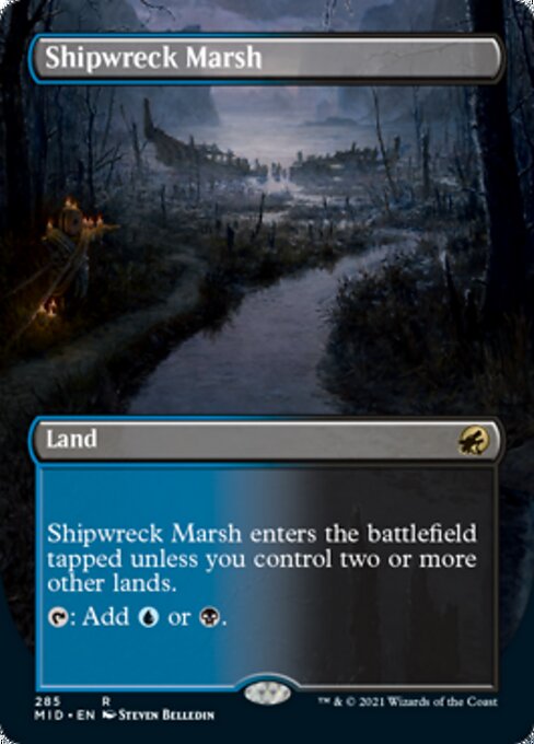 Shipwreck Marsh (Borderless) (Innistrad: Midnight Hunt) Medium Play Foil