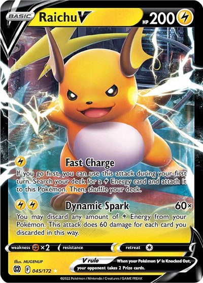 Raichu V (SWSH09: Brilliant Stars) Near Mint Holofoil